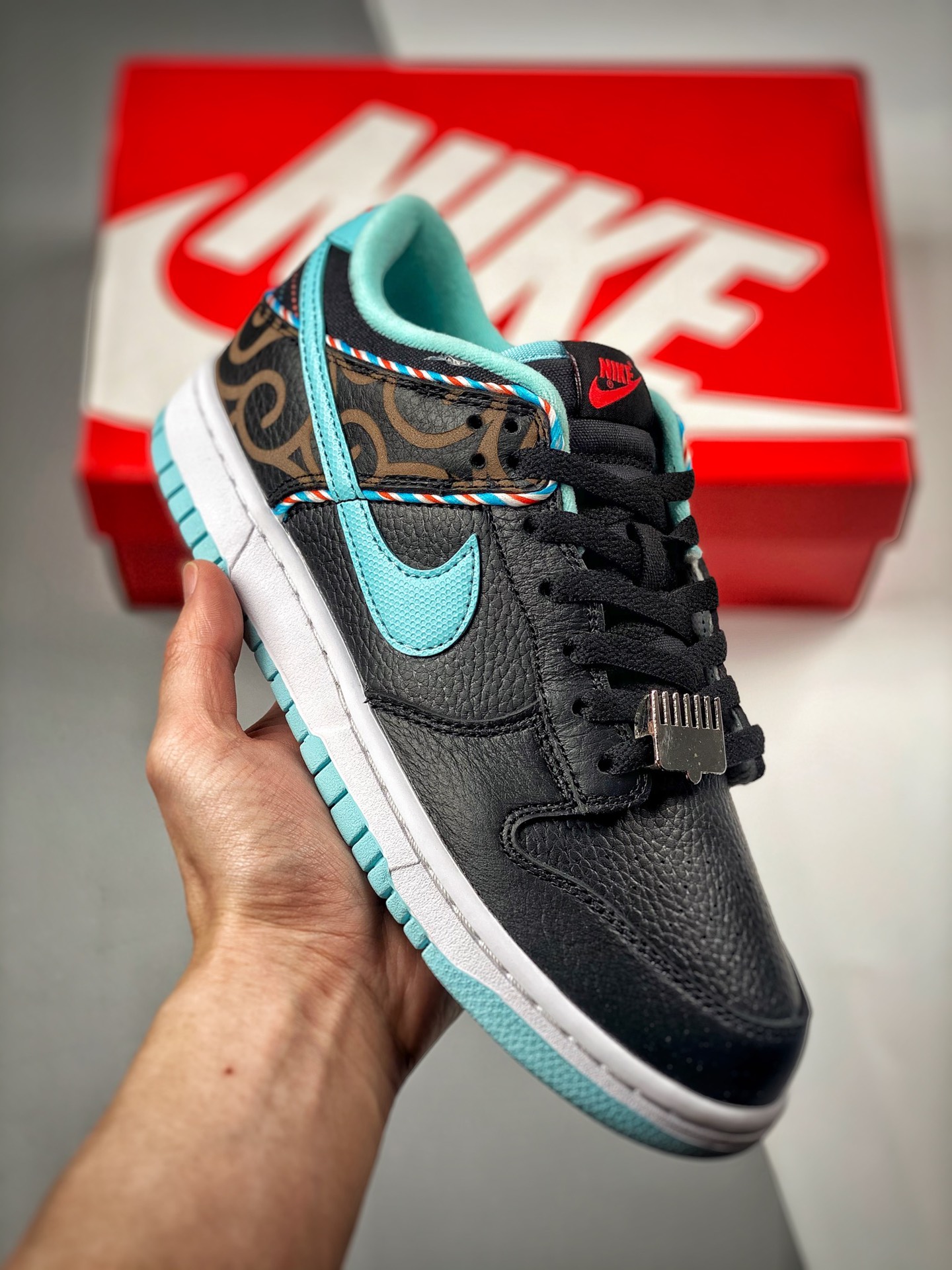 -5 Nk Dunk SB Low negro azul, barbería, producción original de fábrica grande, lanzamiento inicial con fotos reales, ma…