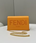 Fendi Bags Handbags Orange Cowhide Spring Collection Chains