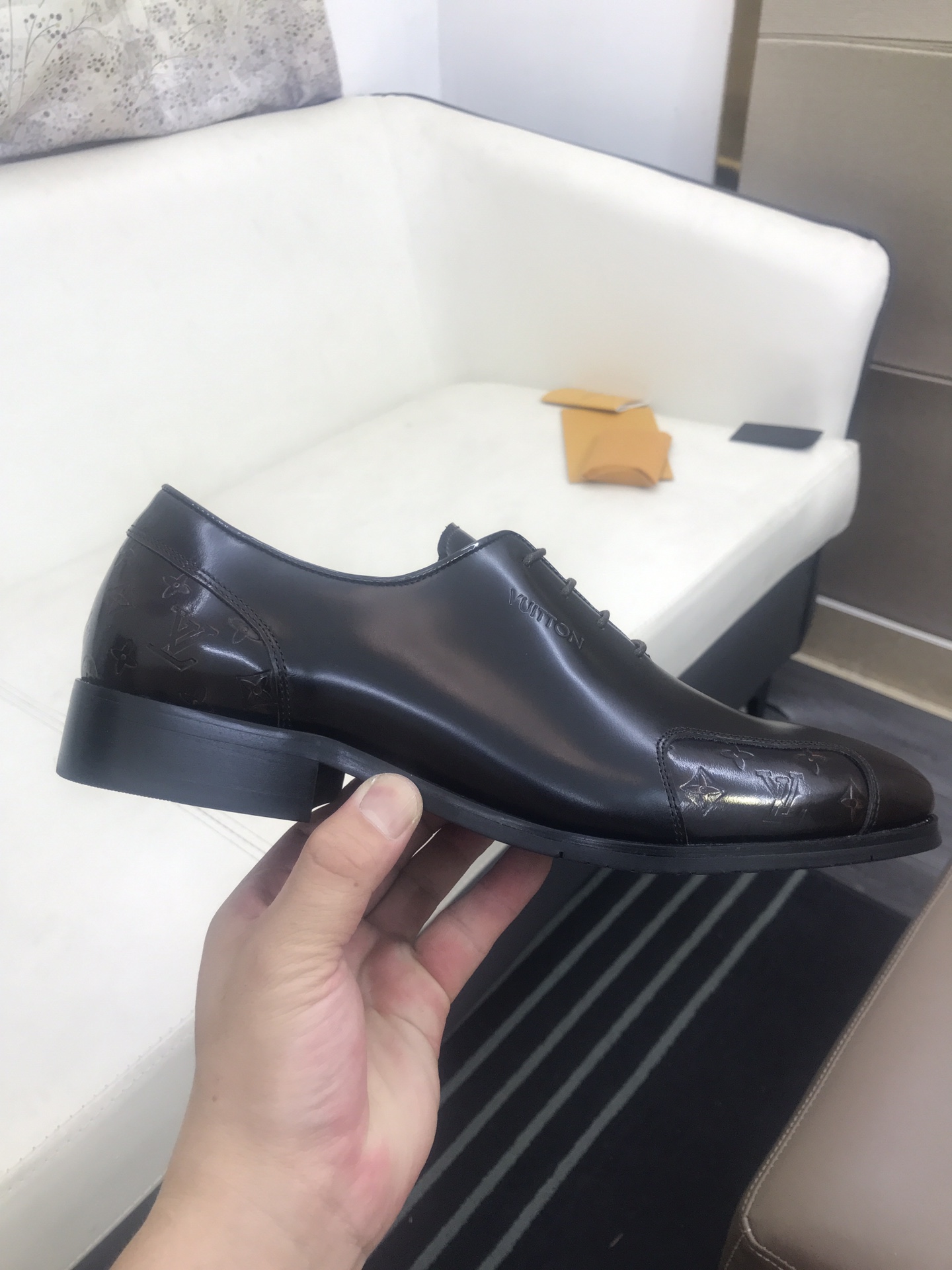 Best AAA+
 Louis Vuitton Shoes Plain Toe Men Cowhide Fabric Rubber