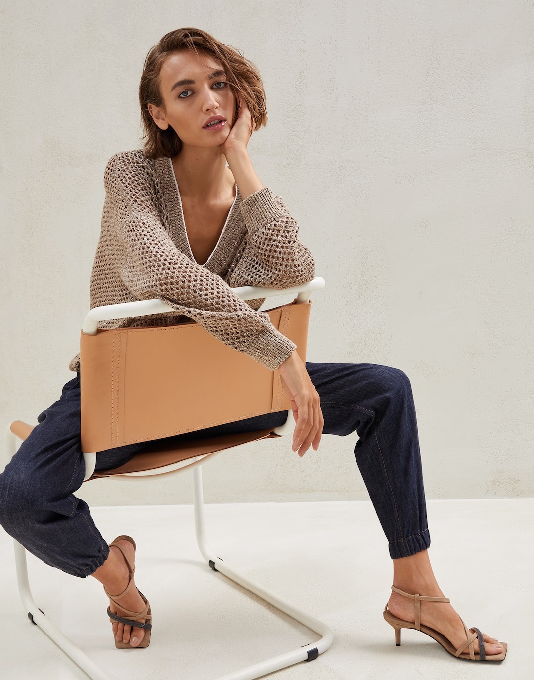 ZILIMARK Women's Shimmering Linen-Cotton Knit Sweater, V-Neck, Relaxed Fit 6 i1653627247 2118 4