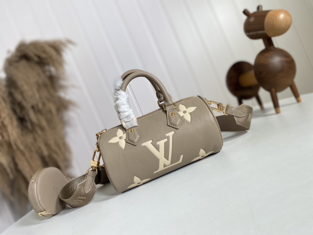 Louis Vuitton LV Papillon BB Bags Handbags Grey Khaki Printing Empreinte​ Sweatpants M45707