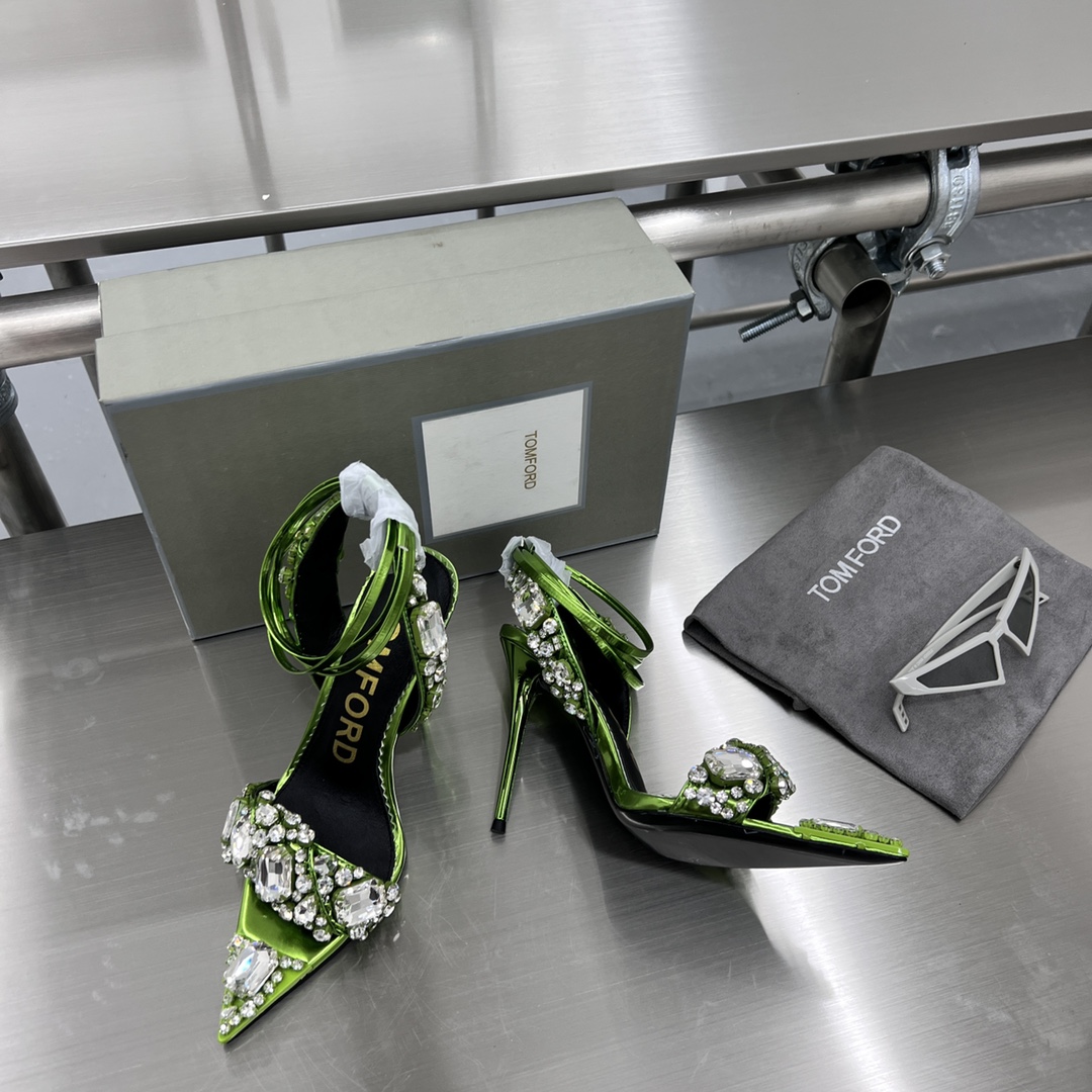 Luxury Handmade Gold High-Heel Sandals with Crystal Decorations – P825 - 图片 3