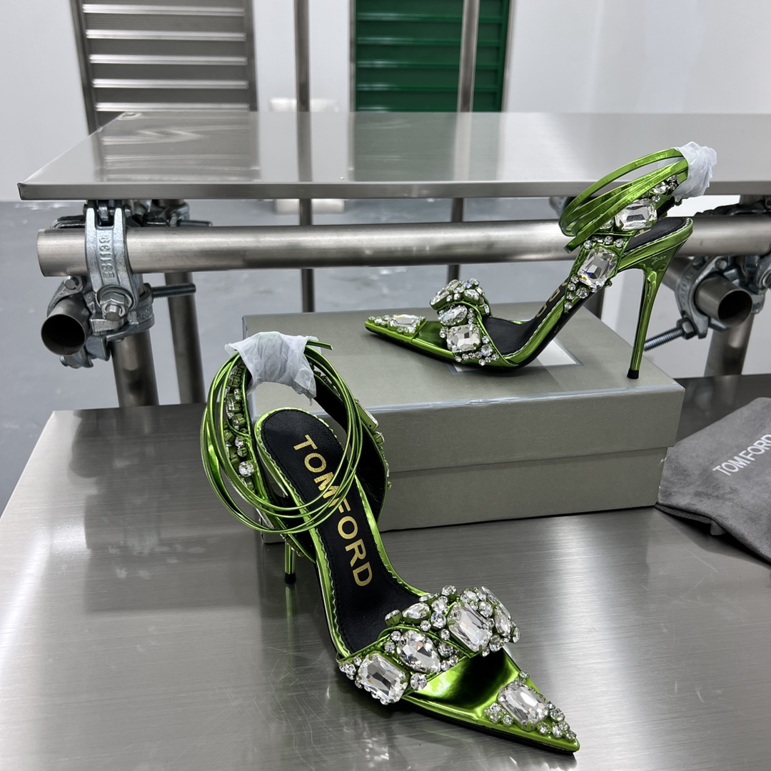 Luxury Handmade Gold High-Heel Sandals with Crystal Decorations – P825 - 图片 4