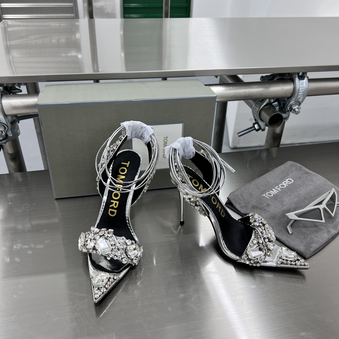 High-End Gold High-Heel Sandals with Crystal Decorations and Custom Paint - 图片 1