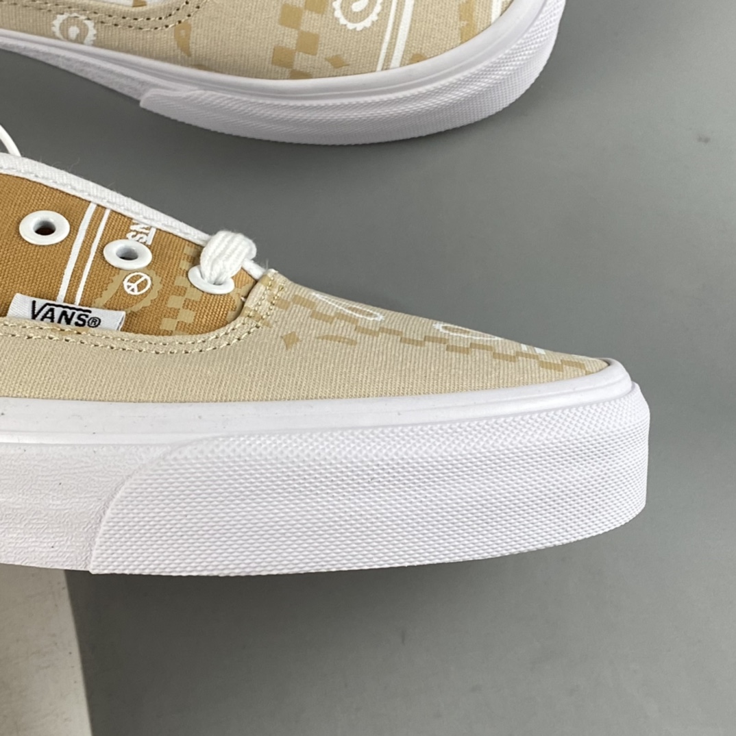 Vans Authentic Vans official personality color matching beige cashew flower low-top canvas shoes VN0A5KRDATI