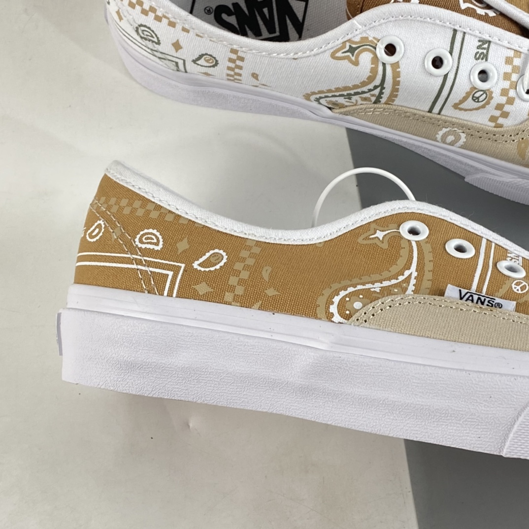 Vans Authentic Vans official personality color matching beige cashew flower low-top canvas shoes VN0A5KRDATI