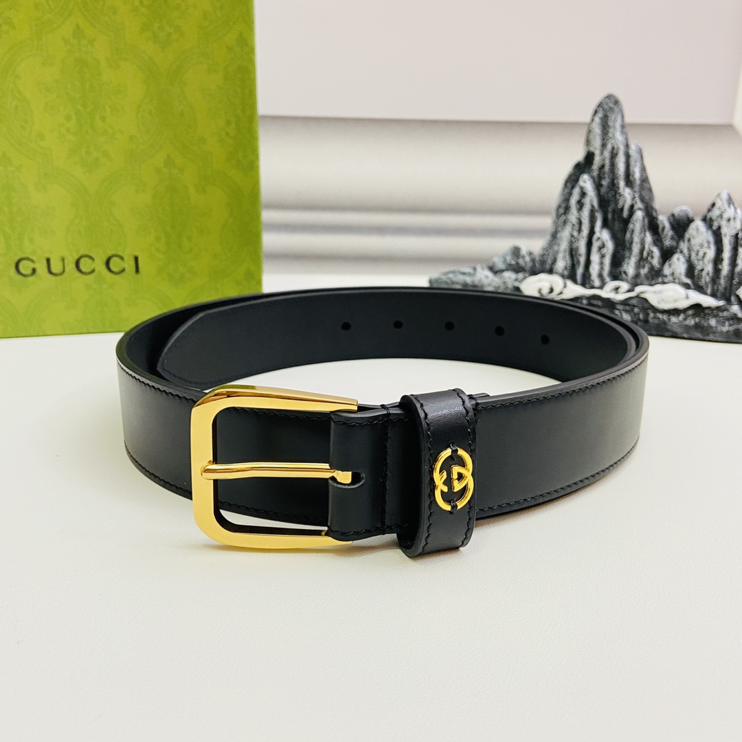I5  Gucci 古奇  皮带腰带：单面使用专柜质量、百分百头层牛皮、24k钢扣、送人自用首选、保证真皮 包装：请认准图片专柜包装、送打孔器 全套包装 宽度：3.5cm 长度：国标cm-cm 不可以自行裁剪