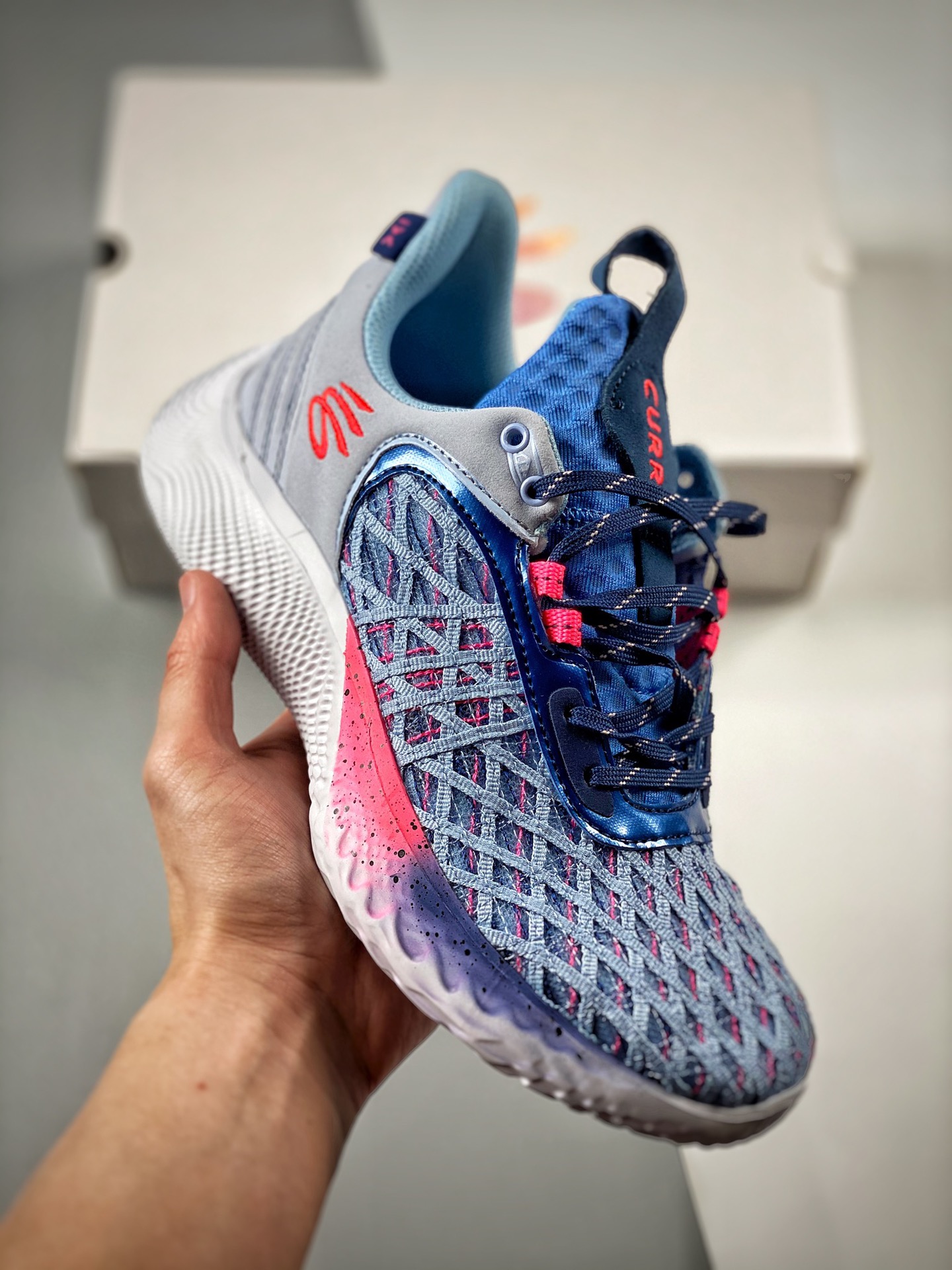 -2 Under Armour Curry 9 XYUA zapatos de baloncesto de combate Curry 9 generación con suela amortiguadora HOVR original,…