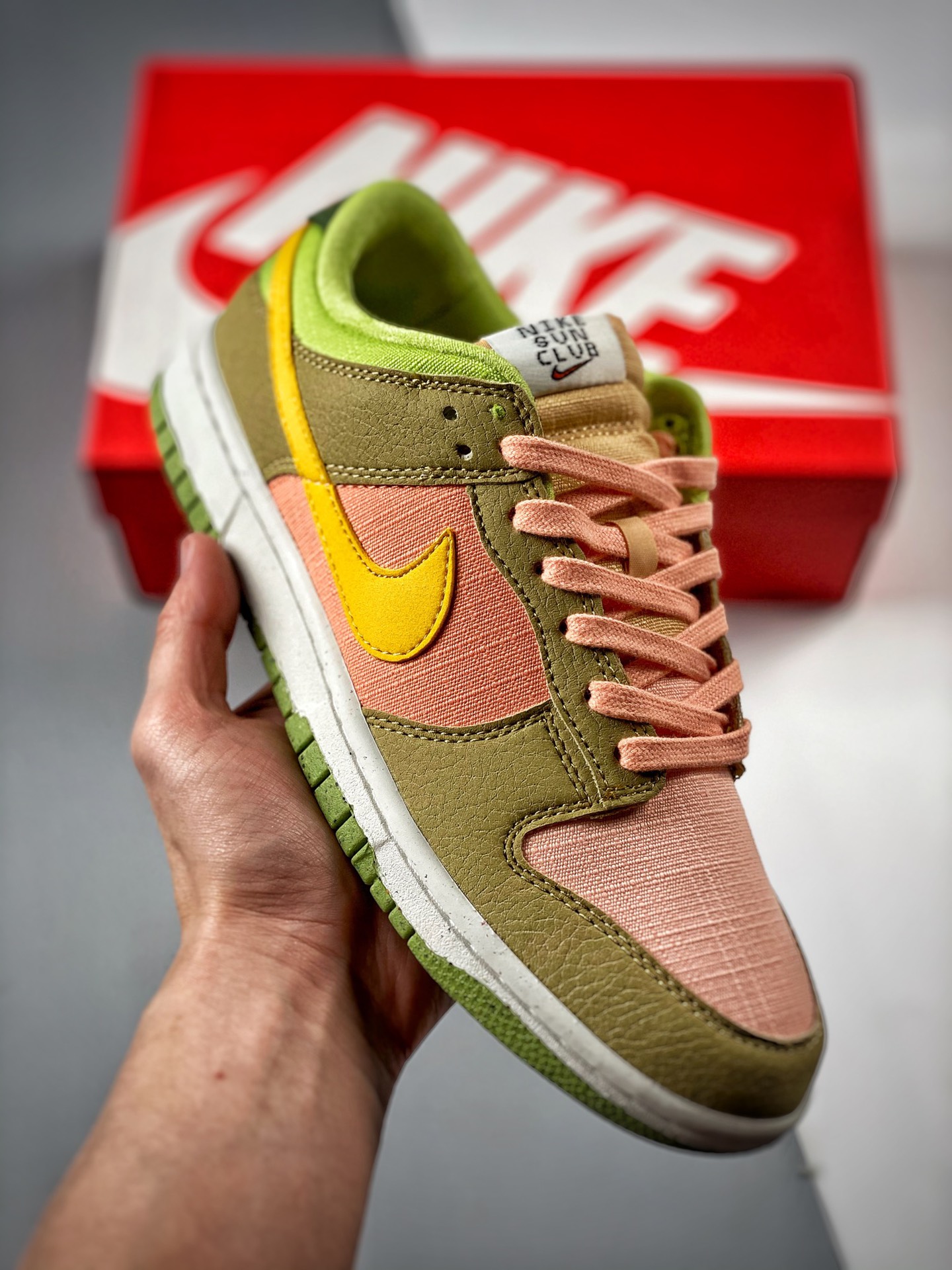 -2 Nk Dunk SB Low Verde Rosa, producción original de fábrica grande, primer lanzamiento con fotos reales, material de p…