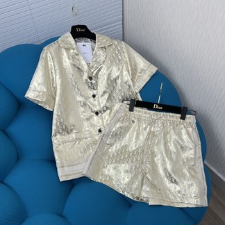Dior Clothing Pajamas Shirts & Blouses Gold Silk Spring/Summer Collection