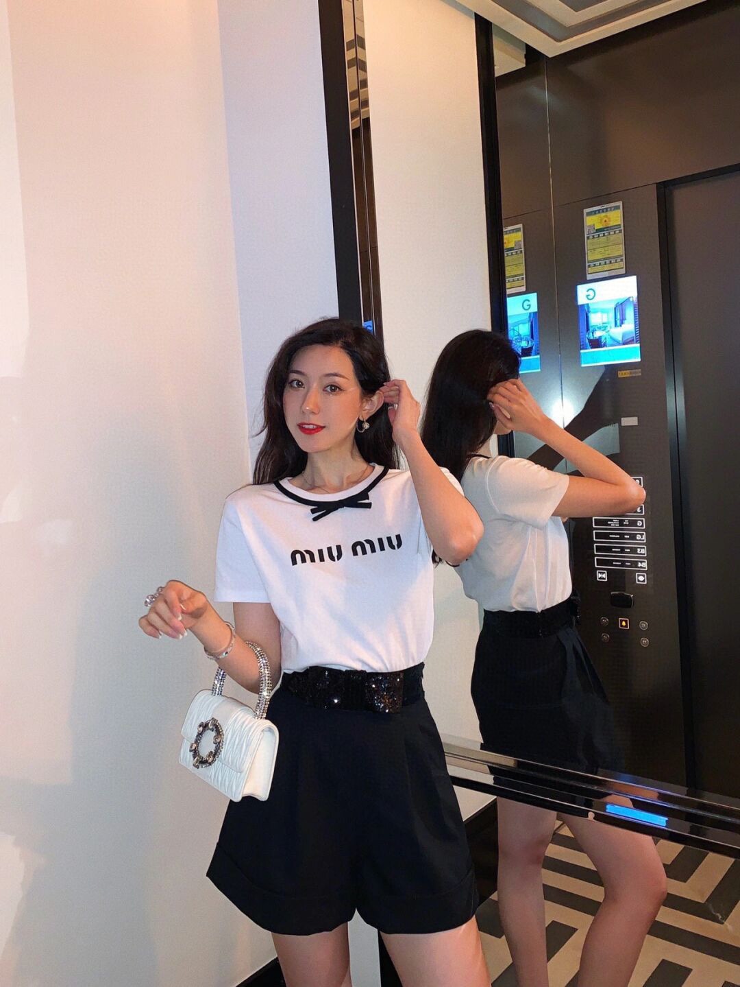 022缪缪蝴蝶结短袖"