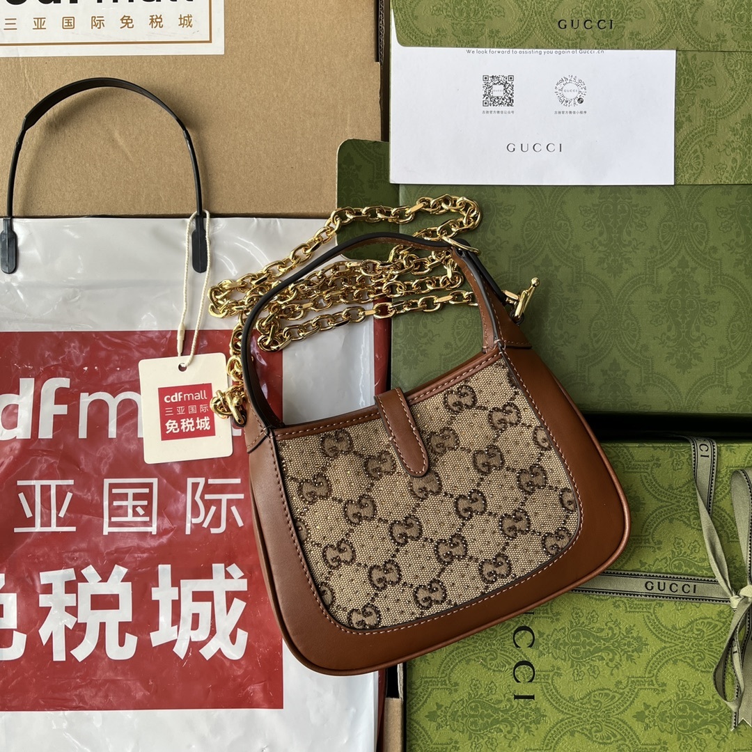 原厂皮配Cdfmall三亚免税店手提袋Jackiemini腋下包可以斜挎进口皮质全铜链条1mJackie