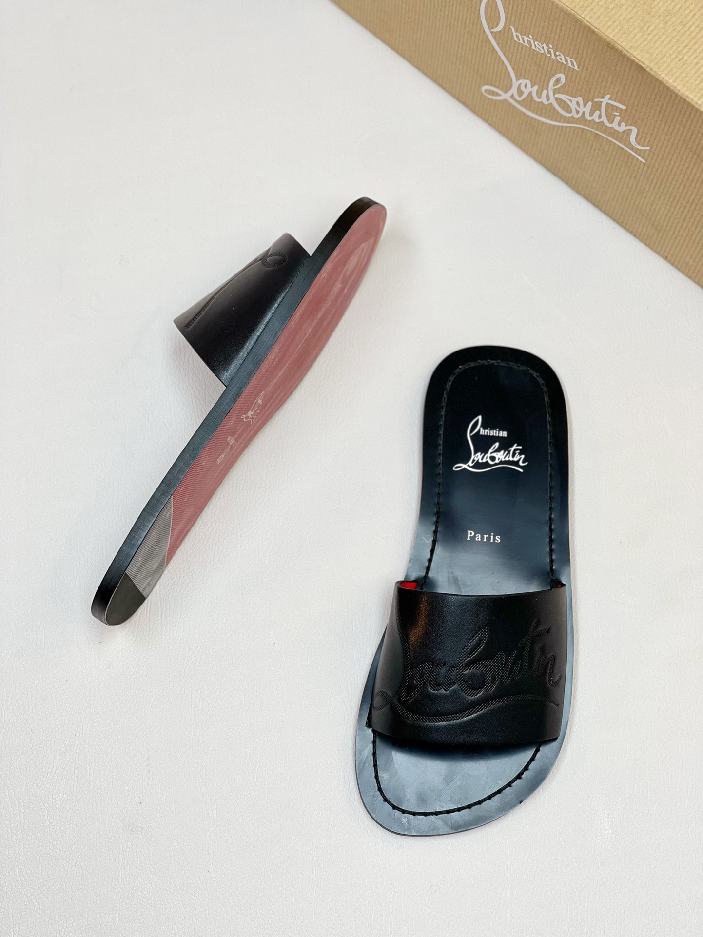 [CL zapatos inferiores rojos] tamaño 38-46. zapatillas clásicas de los hombres hechos a mano suela d