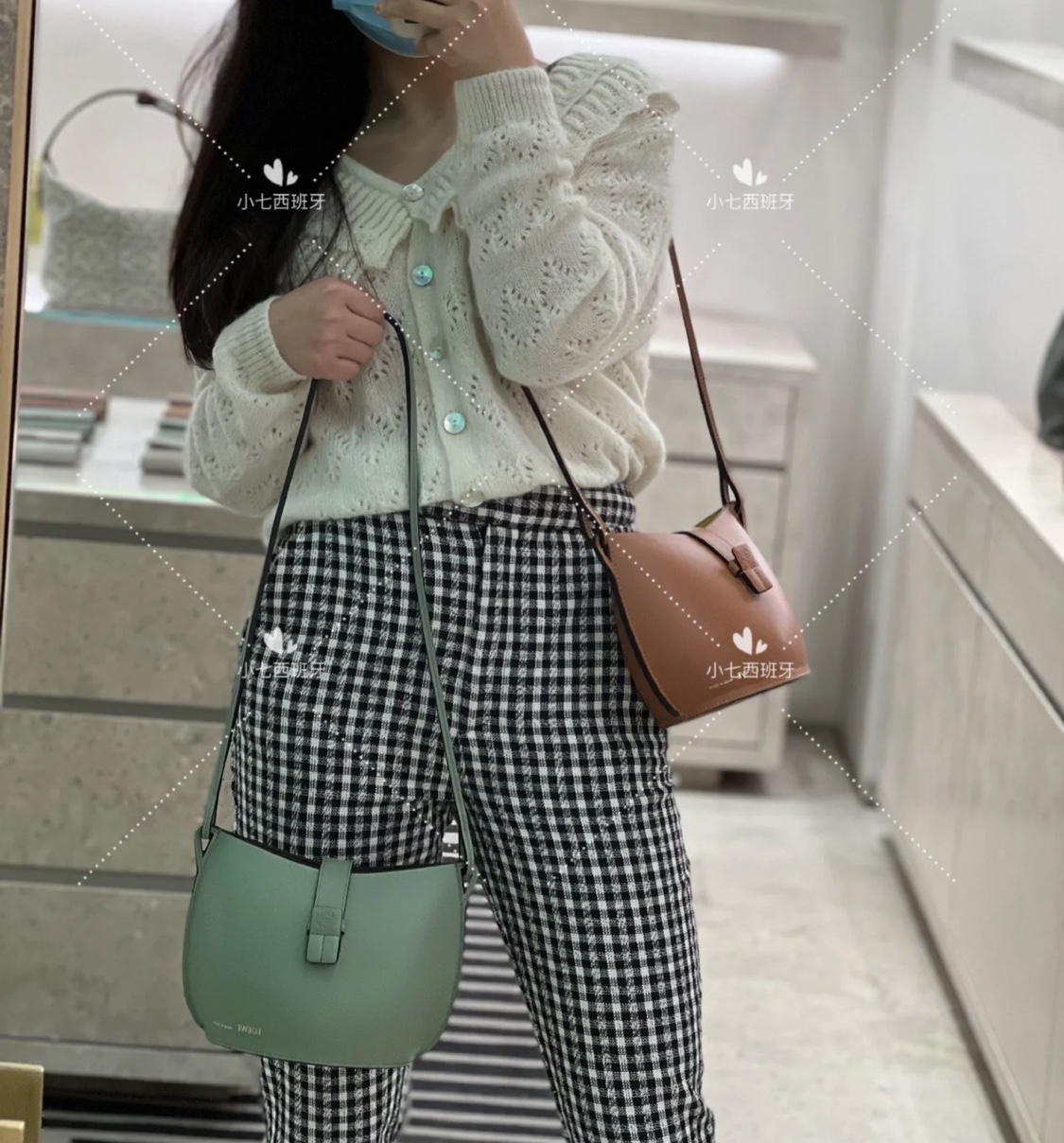 LOEWE罗意威 Moulded Bucket Bag 0677牛油果绿