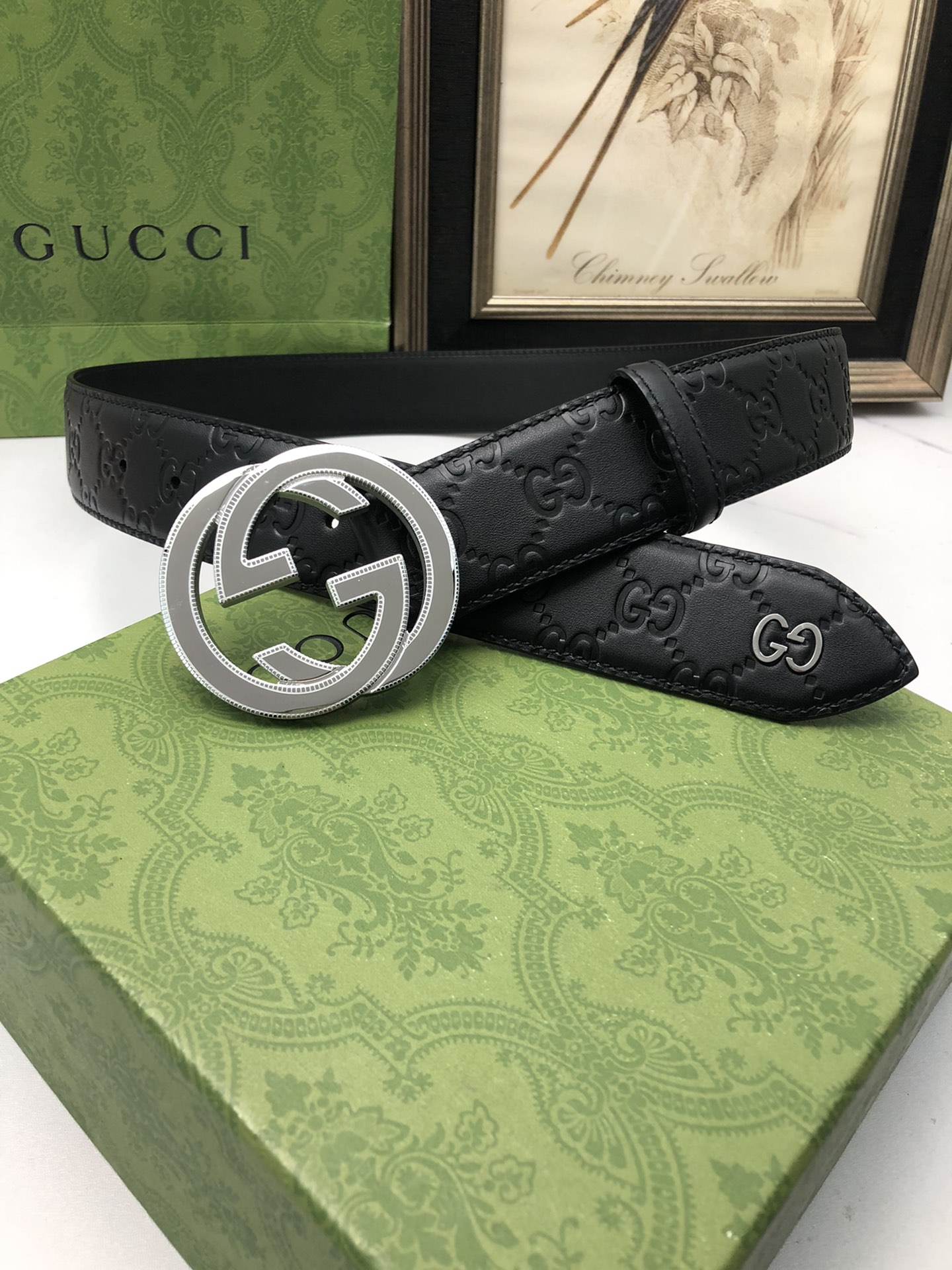 Gucci[正]原单头层牛皮压G面内衬头层牛皮底搭配原单钢扣,原产皮料定制！