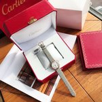 sell Online
 Cartier Watch 1:1 Replica Wholesale
 Blue Red Rose Gold White Set With Diamonds Crocodile Leather Spring Collection Quartz Movement Alligator Strap