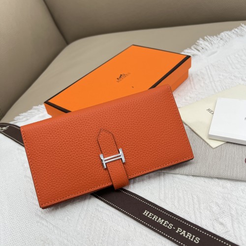 Hermès Women's Togo Leather Vertical Wallet with Interior Zipper Pocket 1 Hermès Women's Togo Leather Vertical Wallet with Interior Zipper Pocket
