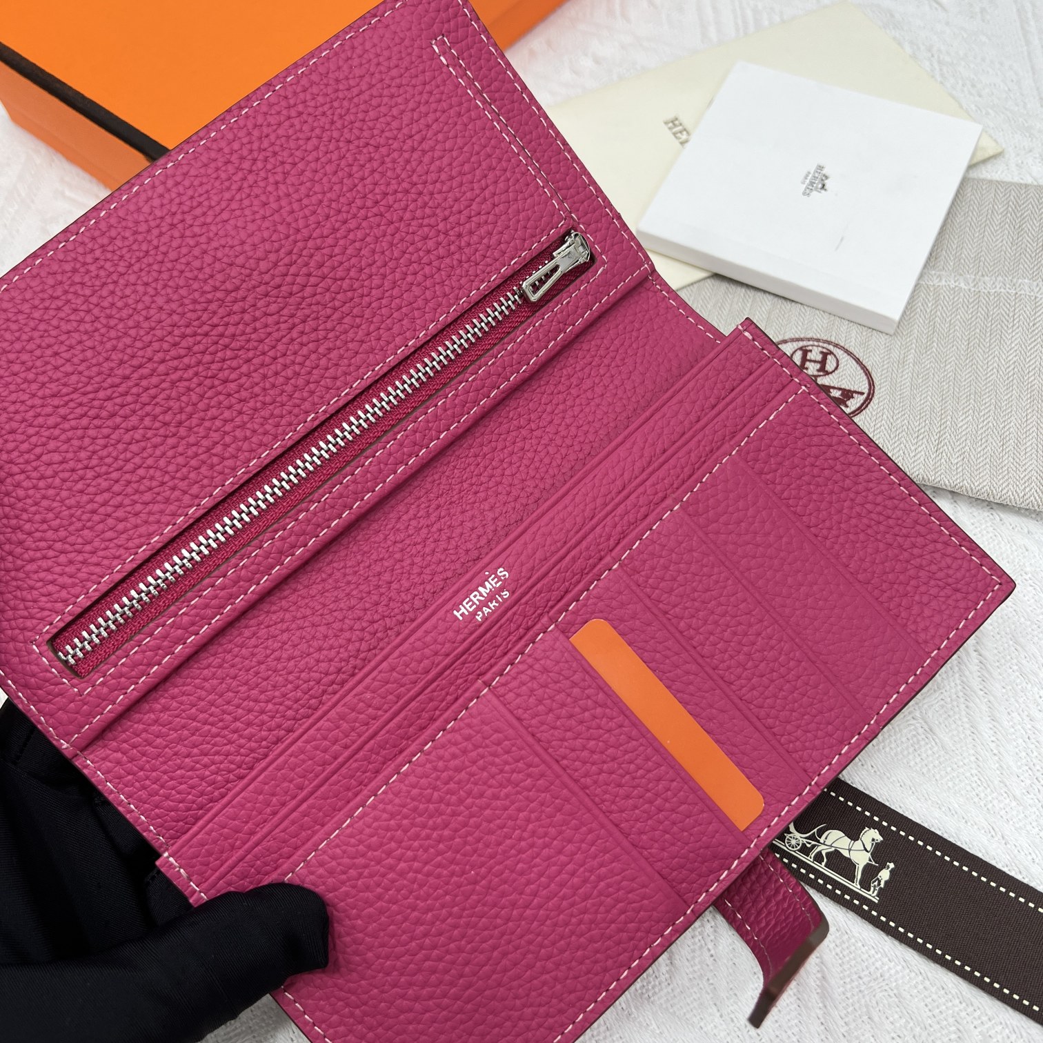 Hermes Women's Vertical Wallet Togo Leather with Internal Zipper Pocket 8 a1653761639751 6347