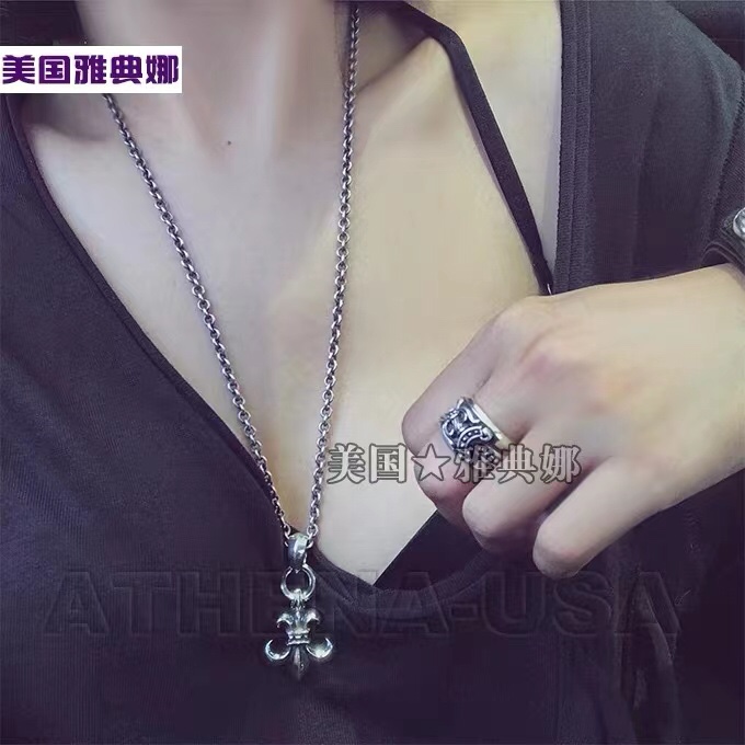 Chrome Hearts 高版本克罗心大号双环童军花吊坠配字母链，尺寸50-70，可搭配其他项链
