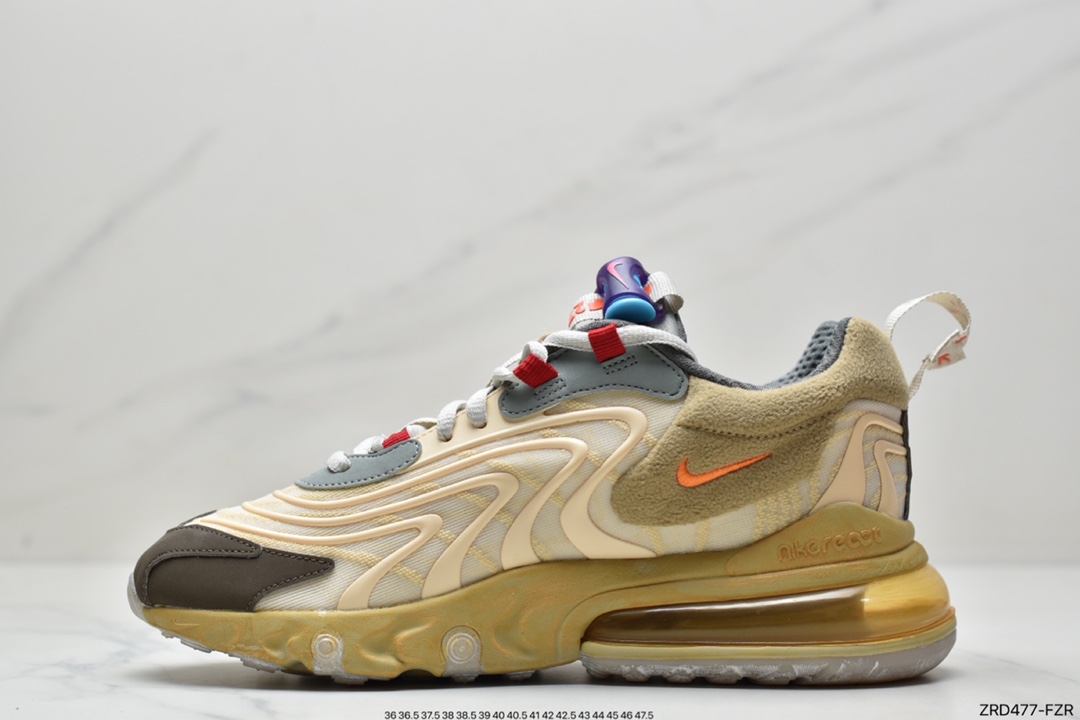 320 Travis Scott x Nike Air Max 270 React ENG"Cactus Jack"波纹瑞亚赛车CT2864-200