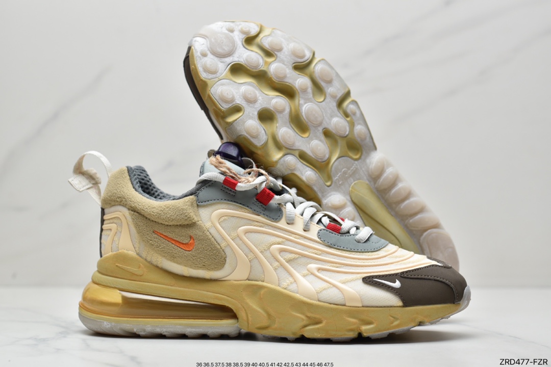 320 Travis Scott x Nike Air Max 270 React ENG"Cactus Jack"波纹瑞亚赛车CT2864-200