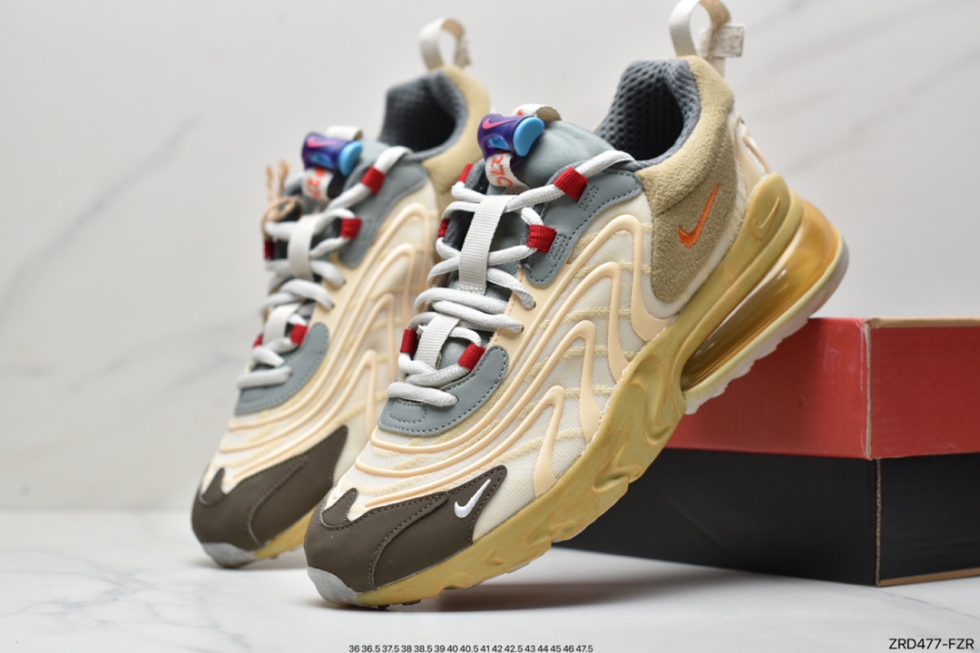 320 Travis Scott x Nike Air Max 270 React ENG"Cactus Jack"波纹瑞亚赛车CT2864-200