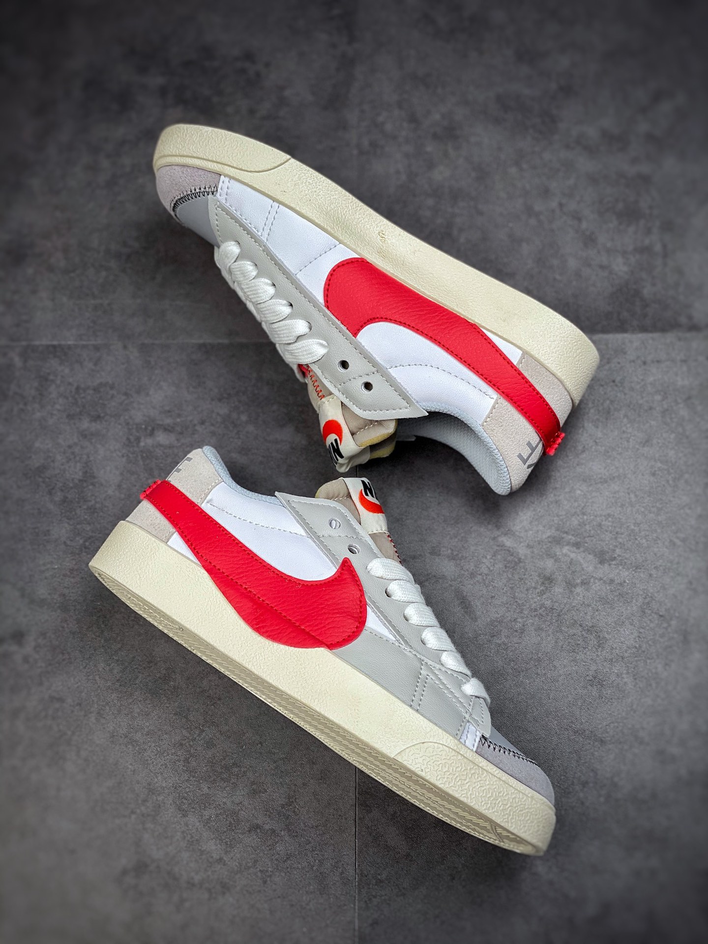 170 Nike Blazer Low’77 Jumbo 白灰红 经典百搭低帮开拓者休闲运动板鞋  DQ8769-100