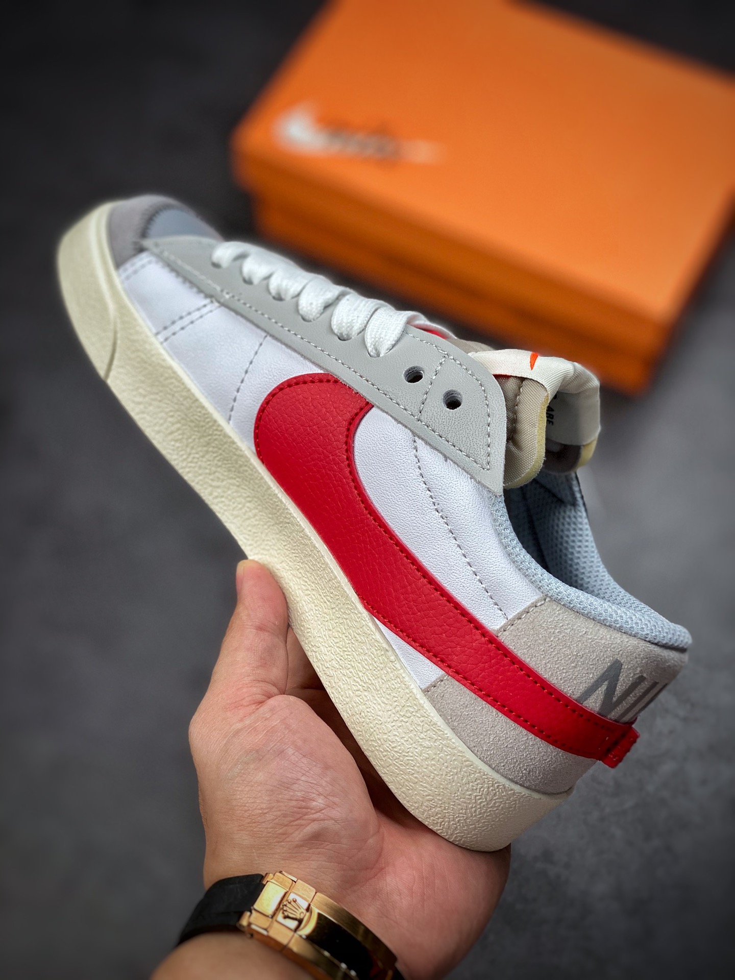 170 Nike Blazer Low’77 Jumbo 白灰红 经典百搭低帮开拓者休闲运动板鞋  DQ8769-100