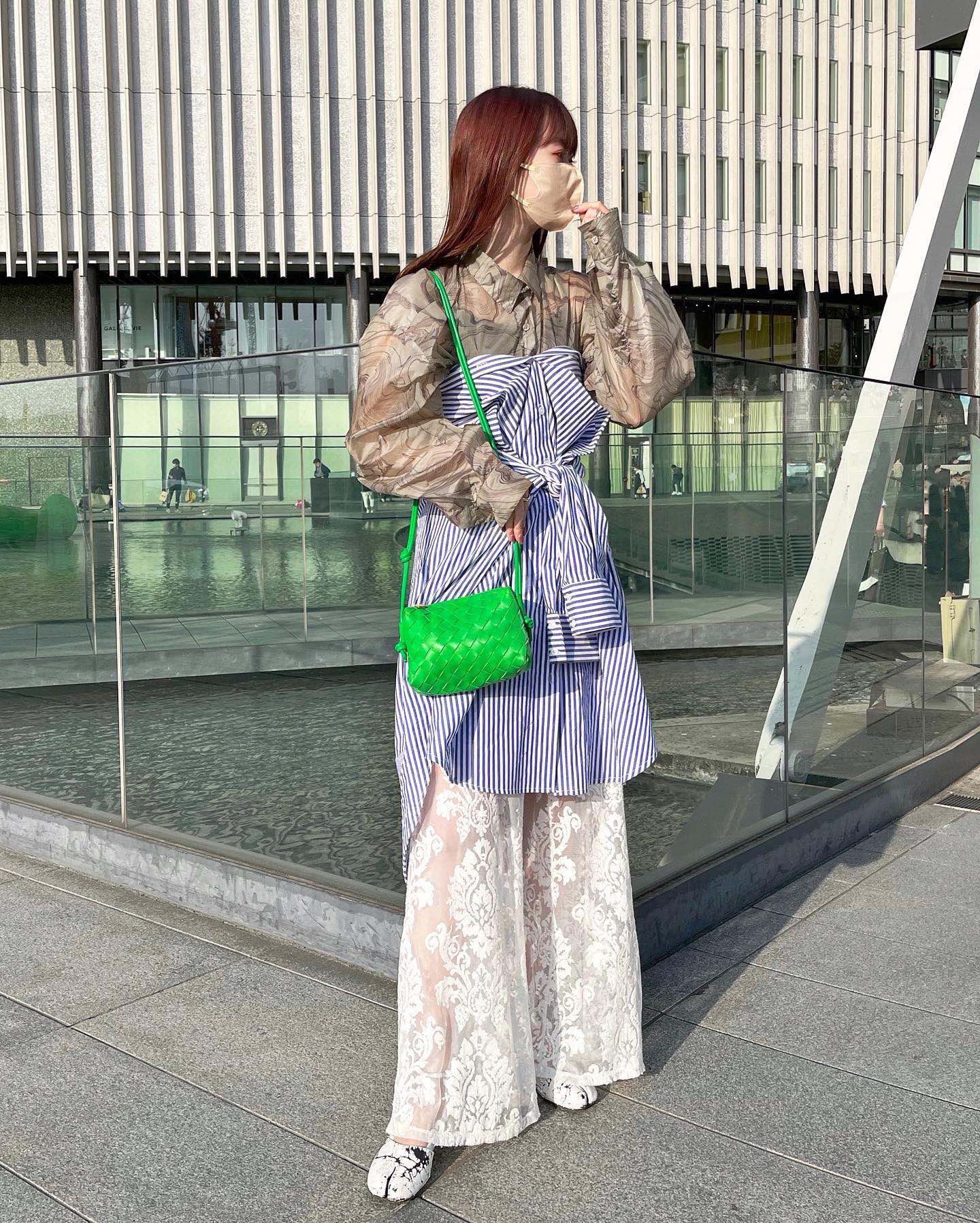 Bottega Veneta LOOP 编织小方包 666683鹦鹉绿