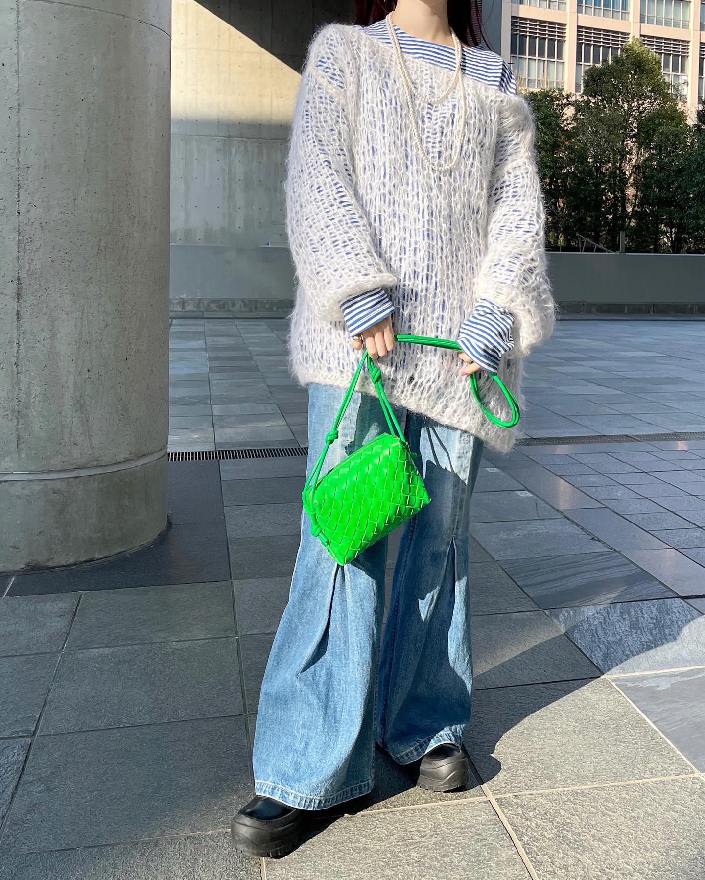 Bottega Veneta LOOP 编织小方包 666683鹦鹉绿