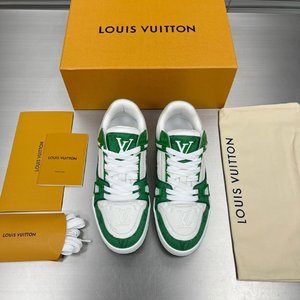 Louis Vuitton Skateboard Shoes Sneakers Orange Unisex Cowhide Vintage Sweatpants