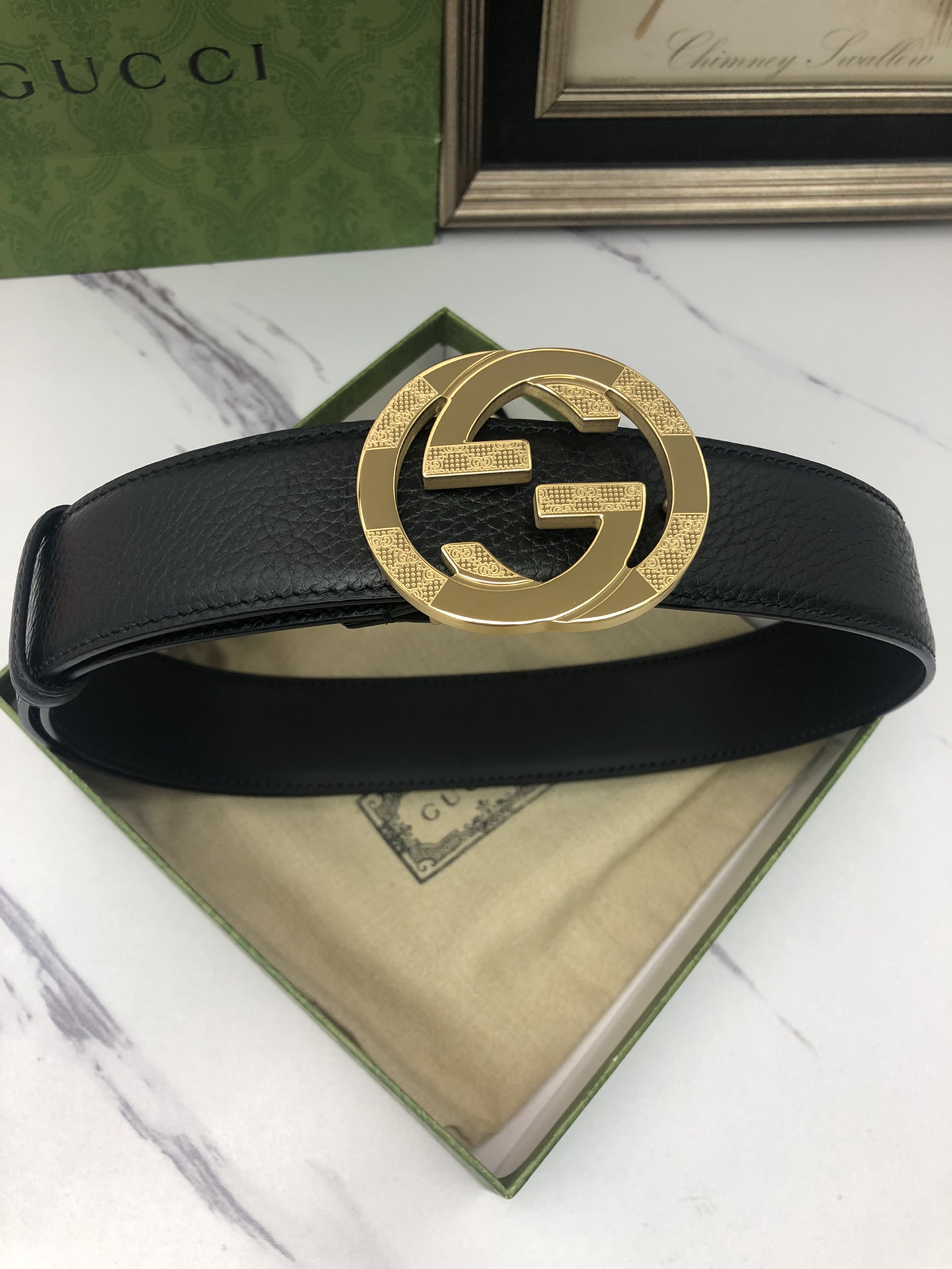 Gucci[正]经典款黑色色Togo荔枝纹内衬头层小牛皮黑底搭配原单扣原厂皮料订制！