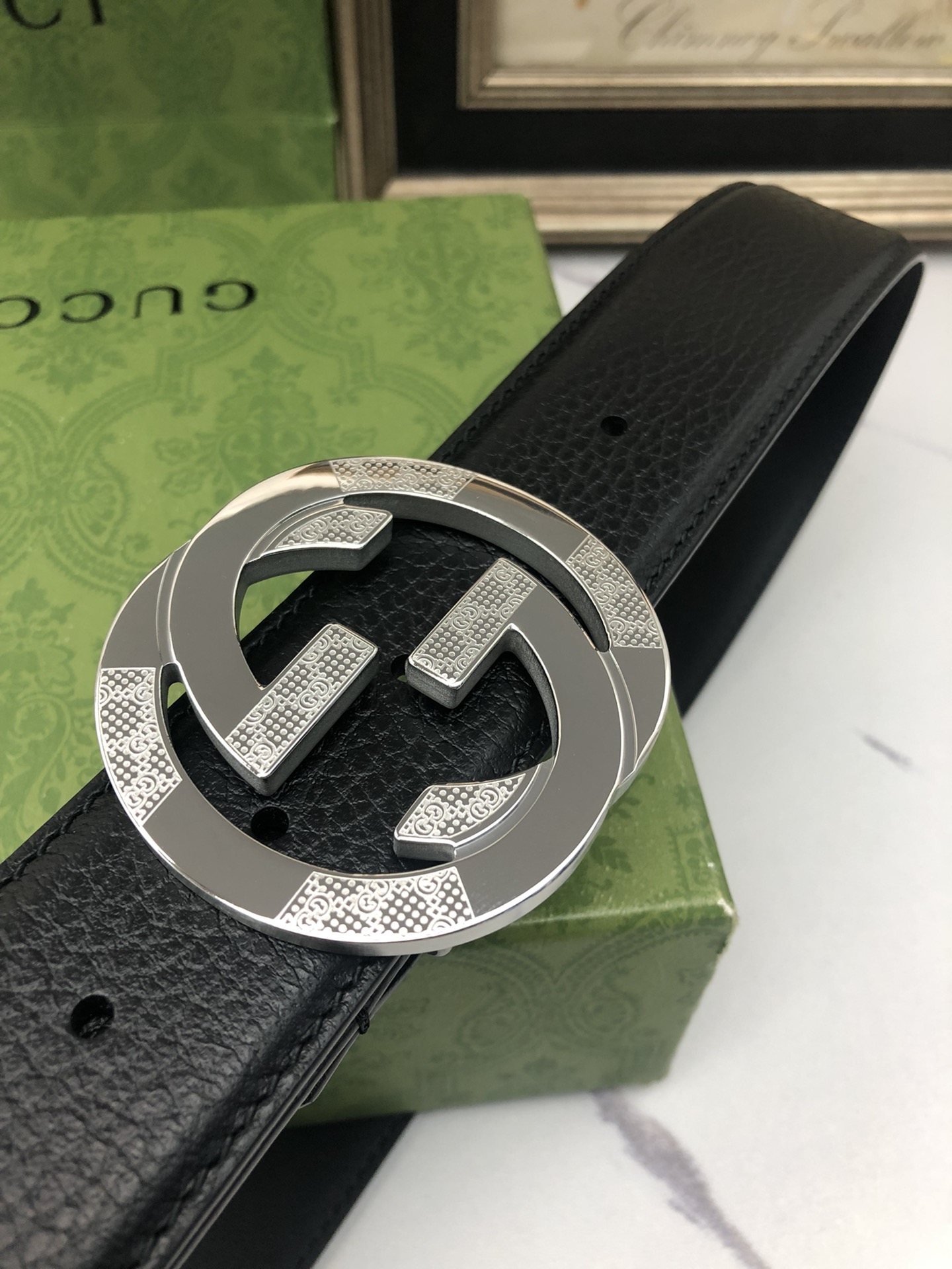 Gucci[正]经典款黑色色Togo荔枝纹内衬头层小牛皮黑底搭配原单扣原厂皮料订制！