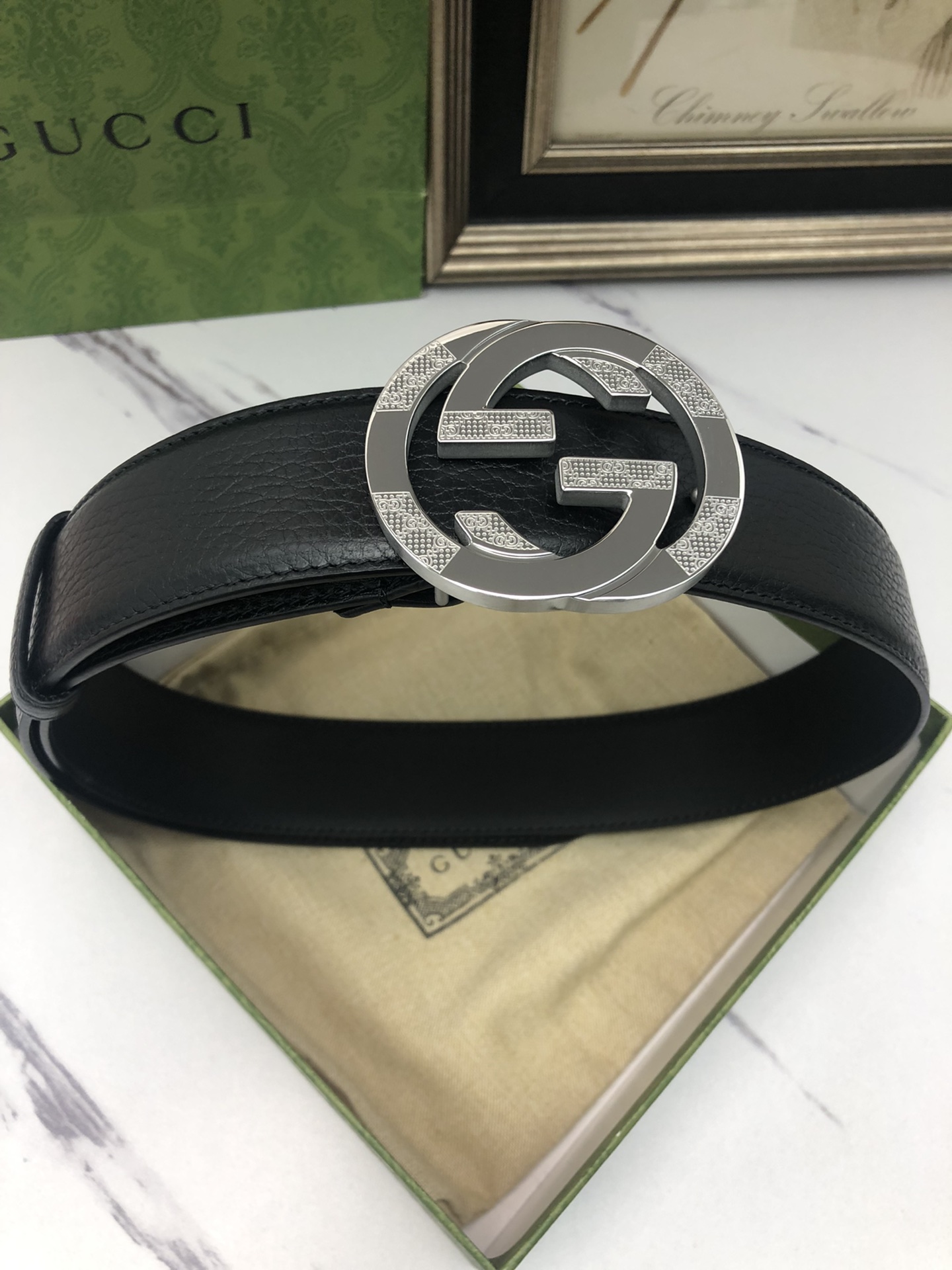 Gucci[正]经典款黑色色Togo荔枝纹内衬头层小牛皮黑底搭配原单扣原厂皮料订制！