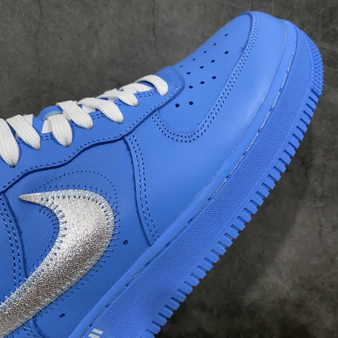 图片[6]-H12纯原 Nike Air Force1 X Off White AF1 OW MCA 北卡蓝色艺术馆 CI1173-400 重金购入原鞋开发 耗时多个月开发打造 北美突袭发售一波 现正品价格逼近三万元大关 市面唯一使用正确批次卡色 Prime Asia 贝利原厂皮料 （与zp无色差）原楦原纸板 确保最大程度还原鞋头采用数码冲孔 清洁度完美 正确中底双色四线拉帮 侧面字体采用原厂高频工艺 多层印刷加厚处理 立体清晰 区分市面单层油墨印刷 原厂防盗扣 原档案大底 第一批仅1200双 外贸客户必主推版本 尺码 39 40 40.5 41 42 42.5 43 44 44.5 45 46 47.5-选品中心