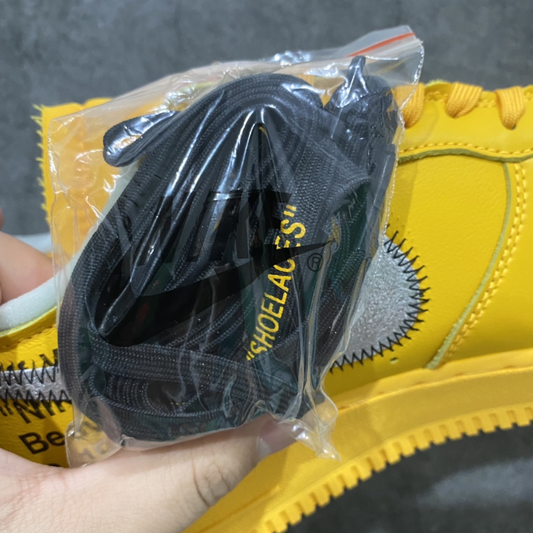 图片[9]-渠道纯原版 Nike Air Force1 X Off White AF1 OW 黄色色艺术馆 DD1876-700 重金购入原鞋开发 耗时多个月开发打造 北美突袭发售一波 现正品价格逼近两万元大关 市面唯一使用正确批次卡色 Prime Asia 贝利原厂皮料 （与zp无色差）原楦原纸板 确保最大程度还原鞋头采用数码冲孔 清洁度完美 正确中底双色四线拉帮 侧面字体采用原厂高频工艺 多层印刷加厚处理 立体清晰 区分市面单层油墨印刷 原厂防盗扣 原档案大底 第一批仅1200双 外贸客户必主推版本 尺码 36 36.5 37.5 38 38.5 39 40 40.5 41 42 42.5 43 44 44.5 45 46 47.5-选品中心