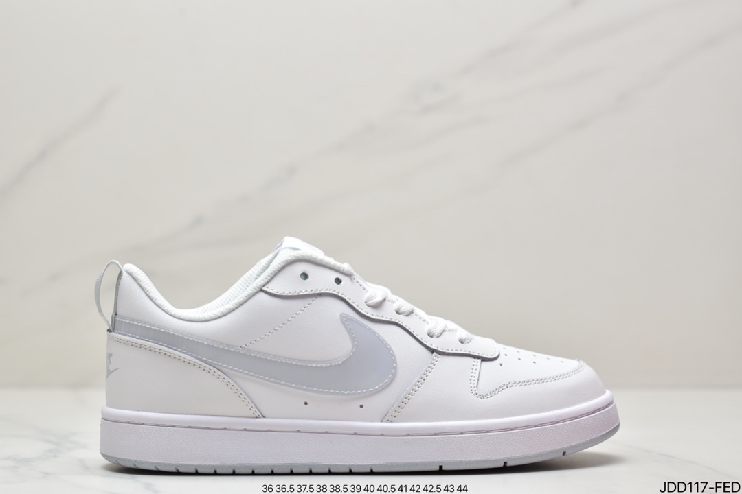 120 耐克Nike Court Borough Low 2”Grey/White/Lake Blue”学院系列休闲运动皮革板鞋BQ5448