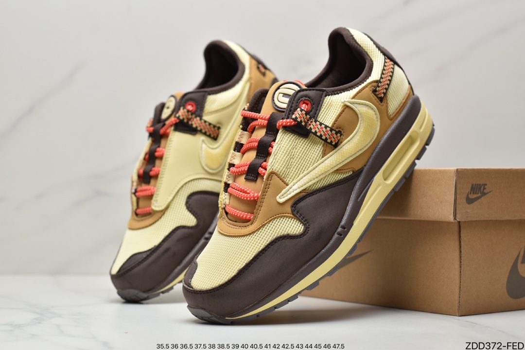 230 Travis Scott x Nike Air Max 1”Cactus Jack”低帮复古百搭休闲运动慢跑鞋DO9392-700