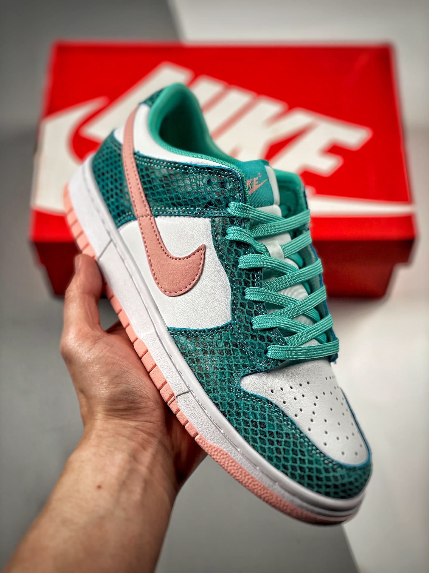 -2 Nk Dunk SB Low Blanco Verde Serpiente, producción original de fábrica grande, primer lanzamiento con fotos reales, m…