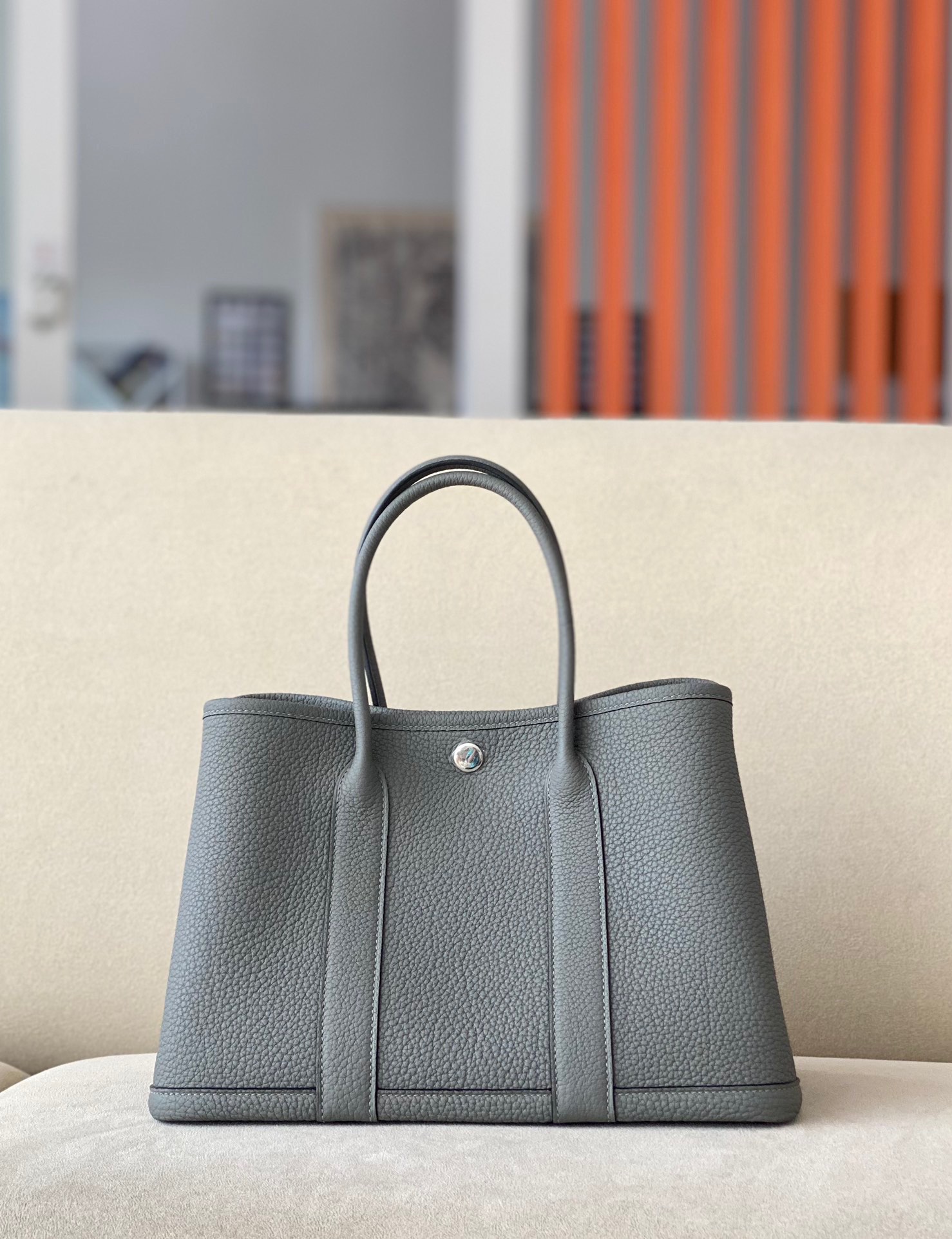Elegant Garden Party 36 Tote Bag in Gray Negonda Leather - Perfect for Work 2 i1653875118 5619 0