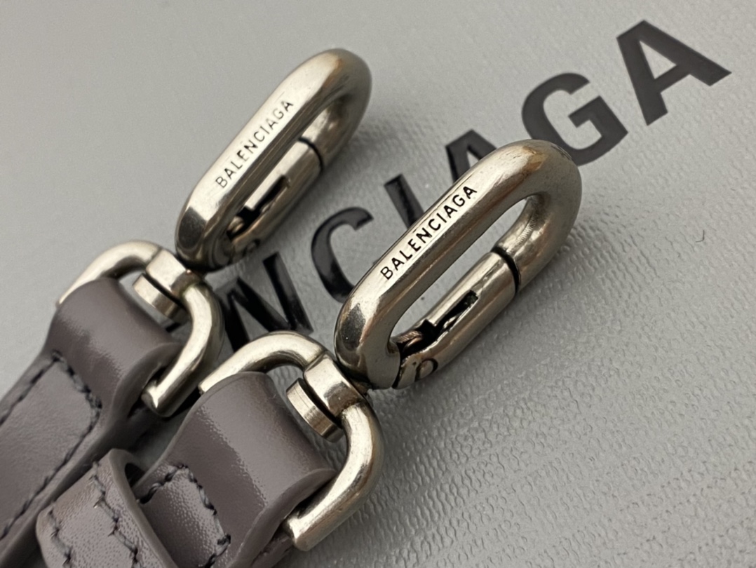 Balenciaga Hourglass XS 19CM BAG 平纹沙漏包 592833灰色/银扣