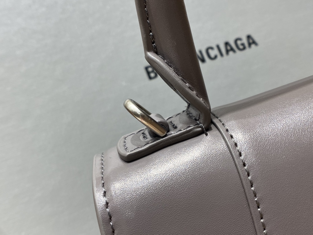 Balenciaga Hourglass XS 19CM BAG 平纹沙漏包 592833灰色/银扣