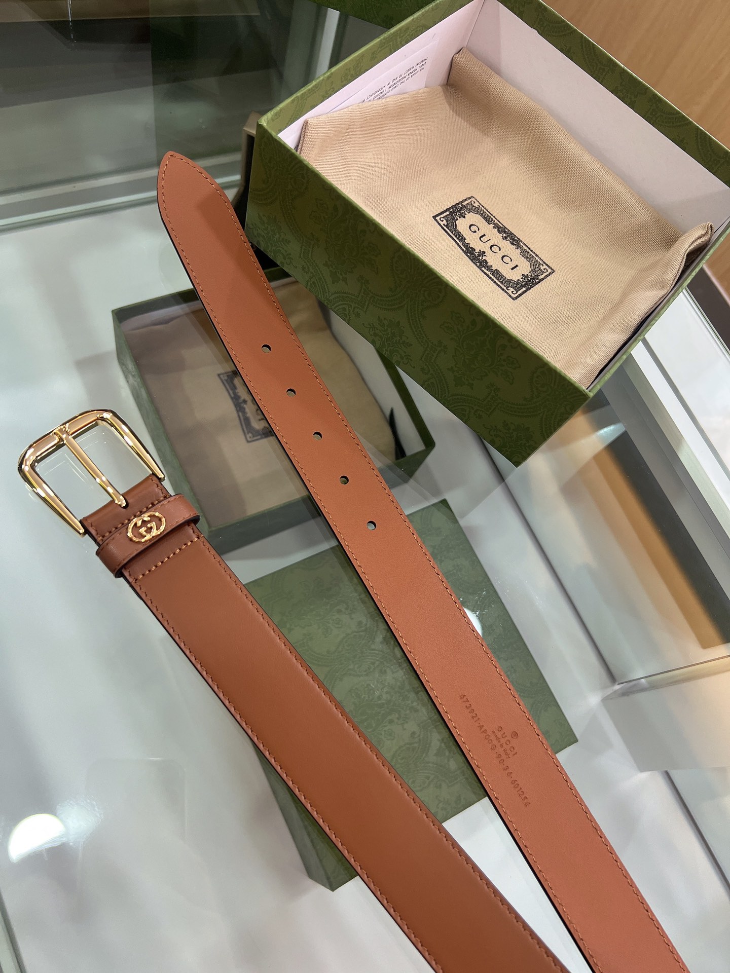Gucci古驰   双G专柜新款双面头层牛皮纯铜五金电镀3.5cm腰带