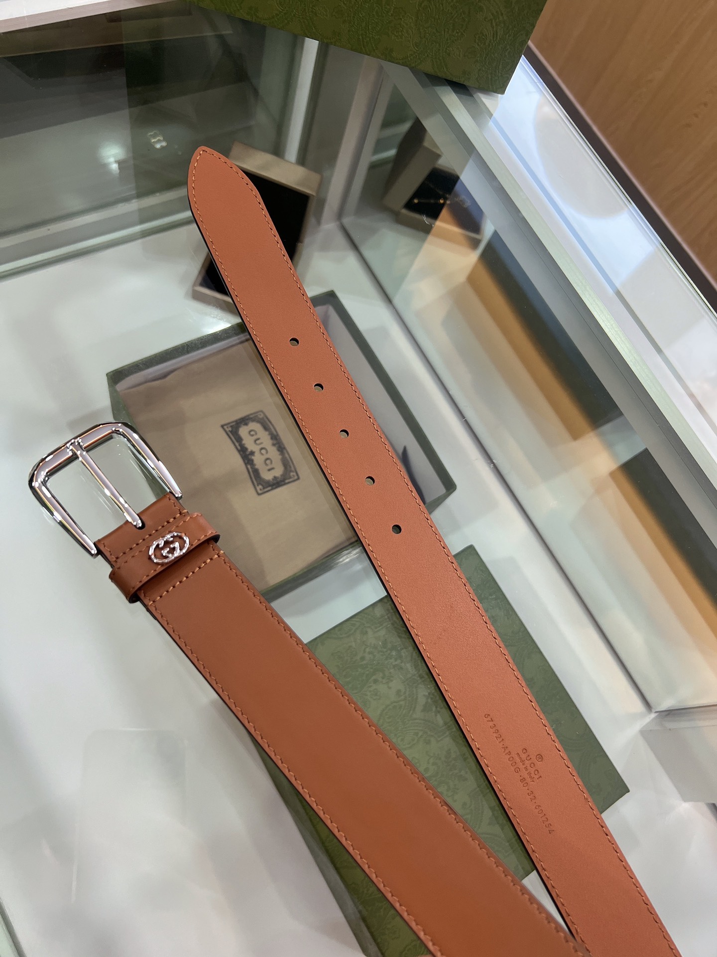 Gucci古驰   双G专柜新款双面头层牛皮纯铜五金电镀3.5cm腰带