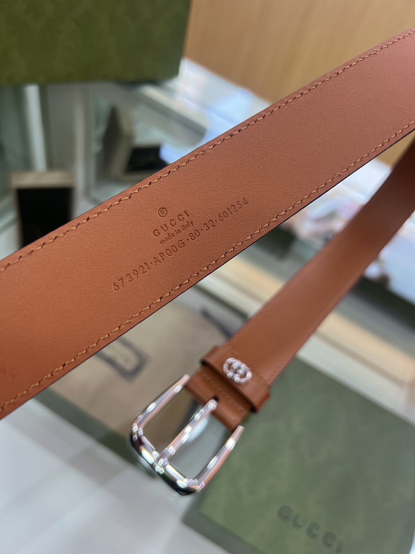 Gucci古驰   双G专柜新款双面头层牛皮纯铜五金电镀3.5cm腰带