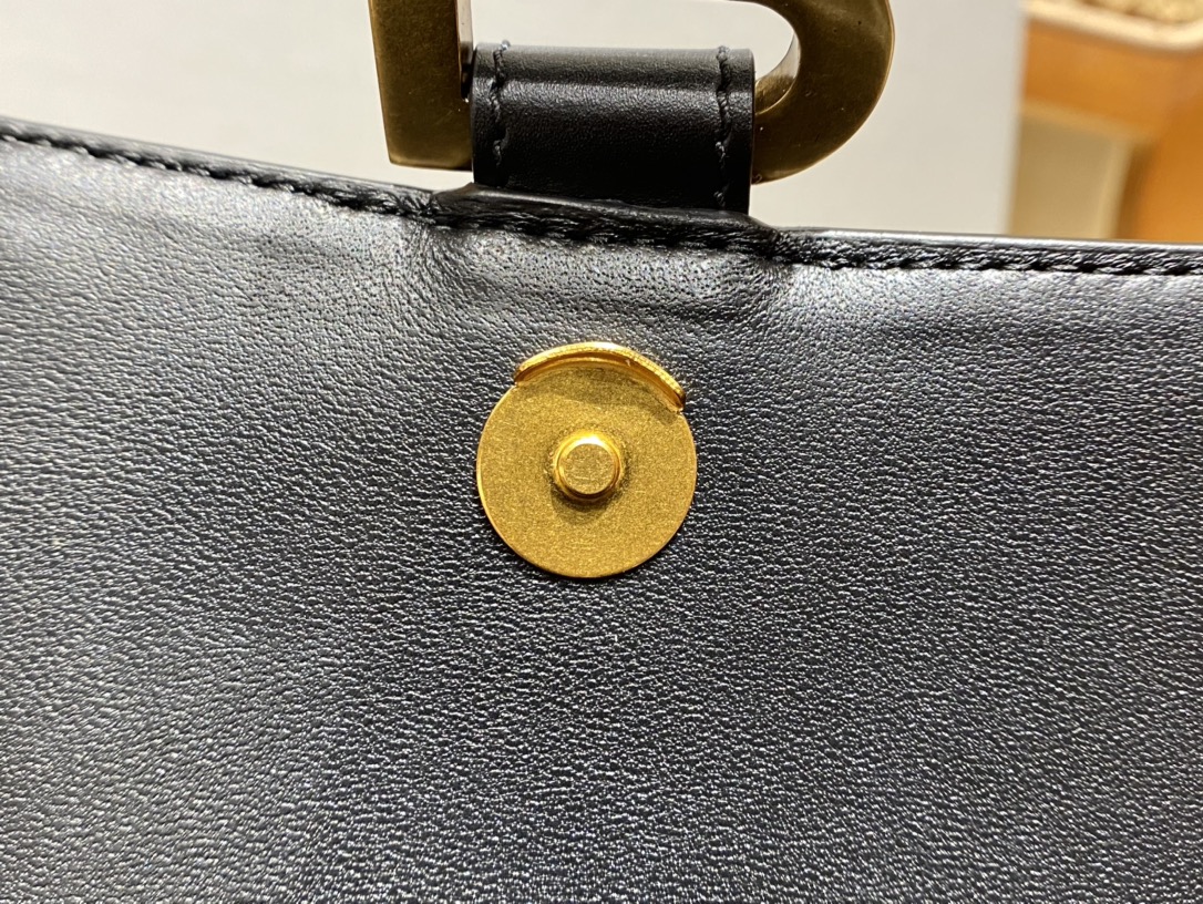 Balenciaga Hourglass XS 19CM BAG 平纹沙漏包 592833黑色/金扣