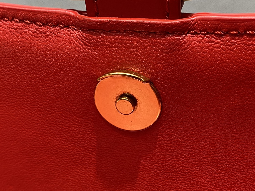 Balenciaga Hourglass XS 19CM BAG 平纹沙漏包 592833红色/金扣