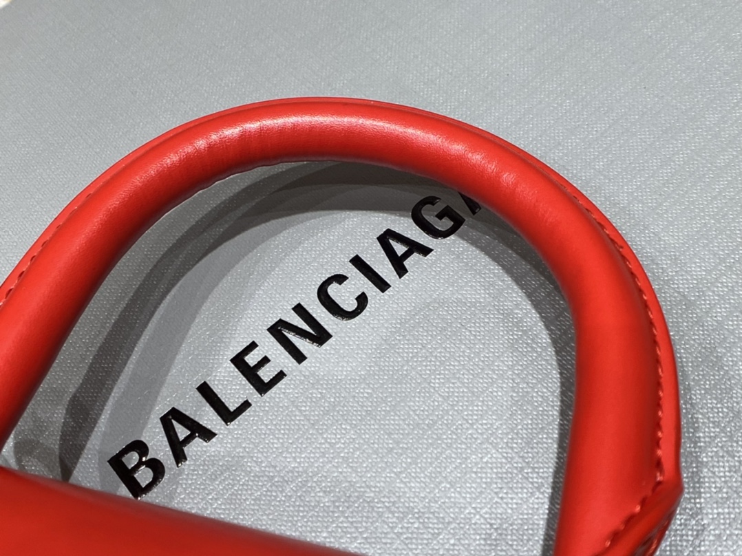 Balenciaga Hourglass XS 19CM BAG 平纹沙漏包 592833红色/金扣