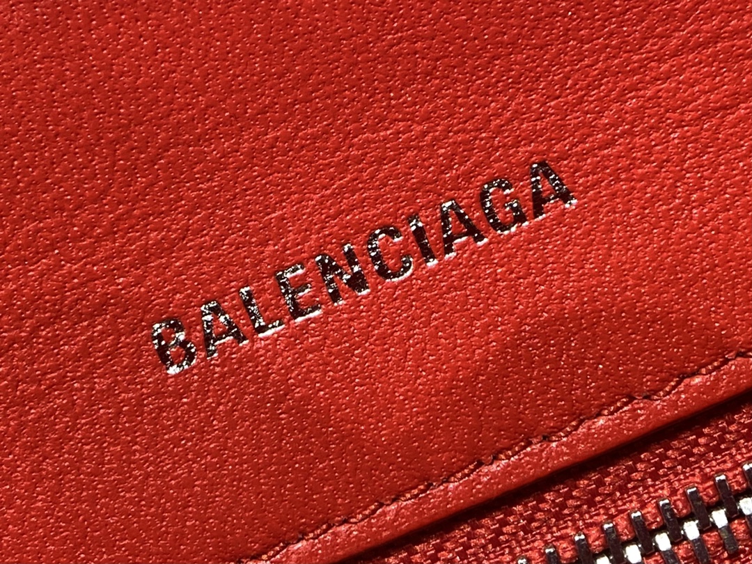 Balenciaga Hourglass S 23CM 平纹纹沙漏包 593546红色/红扣