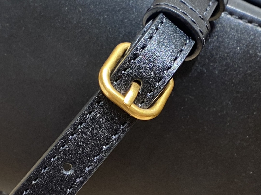 Balenciaga Hourglass S 23CM 平纹纹沙漏包 593546黑色/金扣